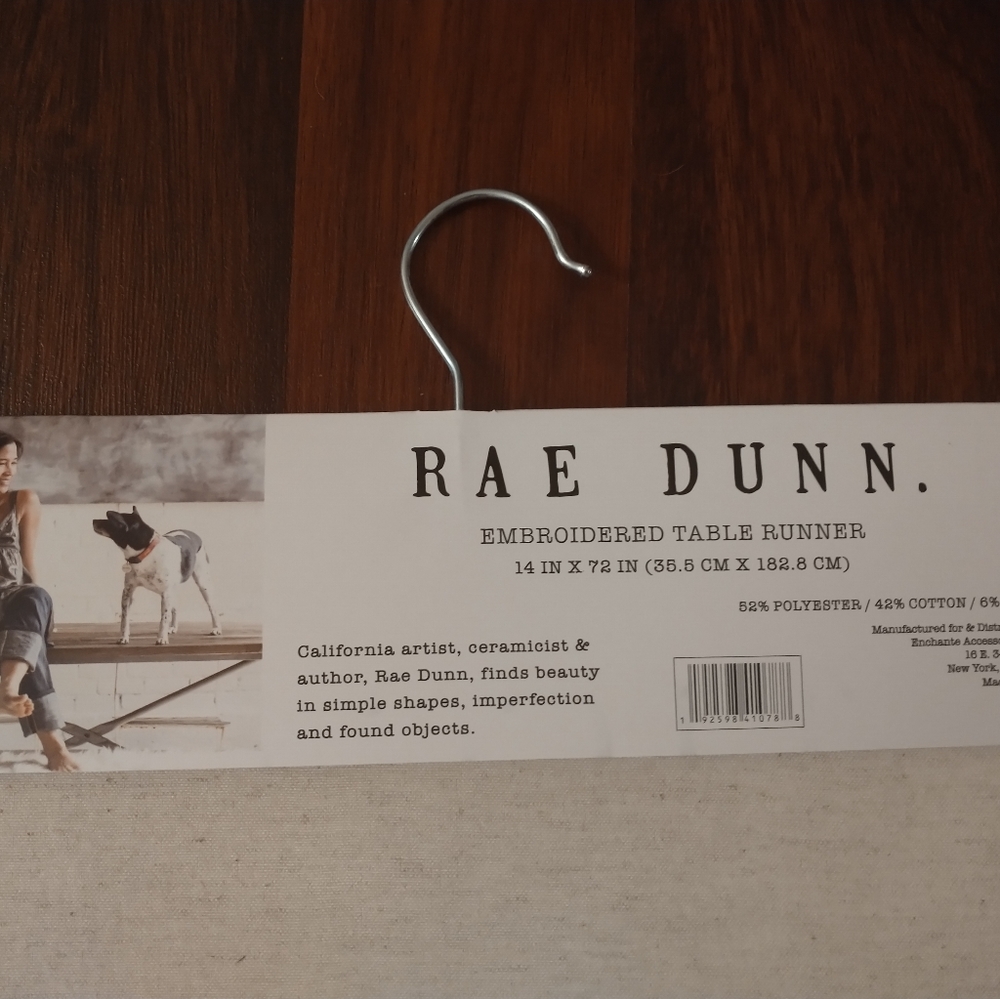Rae Dunn Blessed Embroidered Table Runner